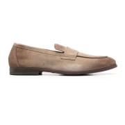 Stijlvolle Bruine Suède Loafers Doucal's , Beige , Heren