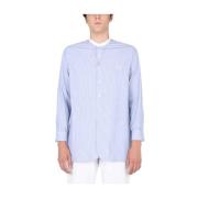 Shirt met geborduurd logo Maison Margiela , Blue , Heren