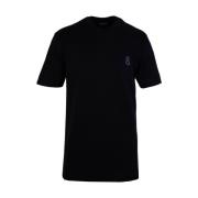 Zwart Geborduurd T-Shirt Emporio Armani , Black , Heren