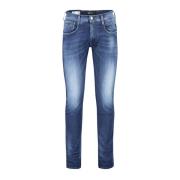 Blauwe Denim 5-Pocket Broek Replay , Blue , Heren