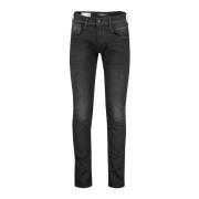 Zwarte Denim 5-Pocket Broek Replay , Black , Heren