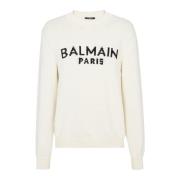 Merino gebreide trui Balmain , Beige , Heren