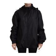 Gedrukte Nylon Hooded Bomberjack Dolce & Gabbana , Black , Dames