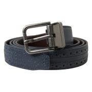 Blauwe Geperforeerde Metalen Gesp Riem Dolce & Gabbana , Blue , Heren