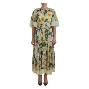 Multicolor Zijden Bloemenprint Lange Maxi Jurk Dolce & Gabbana , Multi...