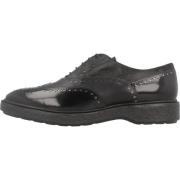 Stijlvolle Veterschoenen voor Vrouwen Geox , Black , Dames