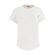 Geborduurd katoenen T-shirt Brunello Cucinelli , White , Dames