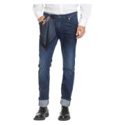 Slim Fit Jeans in Navy Blue Mason's , Blue , Heren