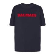 Retro flock T-shirt Balmain , Blue , Heren