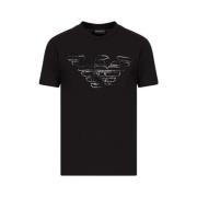 Basis T-Shirt Emporio Armani , Black , Heren