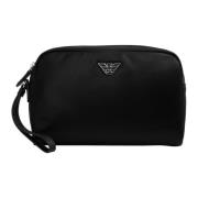 Eenvoudige Logo Toilettas Emporio Armani , Black , Dames