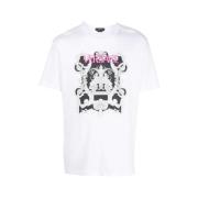 Barok Stijl Grafisch Print T-Shirt Versace , White , Heren