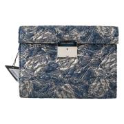 Blauw Zilver Jacquard Leren Documenten Aktetas Dolce & Gabbana , Blue ...