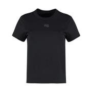 Zwarte Katoenen Korte Mouw T-Shirt Alexander Wang , Gray , Dames