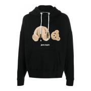 Katoenen Hoodie - Zwart, Rechte pasvorm, Lange mouwen, Bedrukt logo Pa...