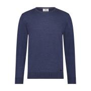 Merino R-neck Gebreide Trui Born With Appetite , Blue , Heren