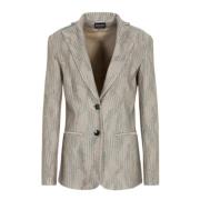 Enkellange blazer met verticale strepen Giorgio Armani , Beige , Dames