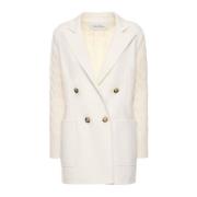 Dubbelbreastede wollen en kasjmierjas Max Mara , White , Dames