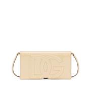 Mini Schoudertas met Logo DG Dolce & Gabbana , Beige , Dames