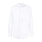 Witte Slim Fit Overhemd met Puntige Kraag en Lange Mouwen Dolce & Gabb...