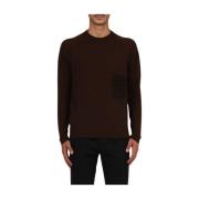 Round-neck Knitwear Covert , Brown , Heren