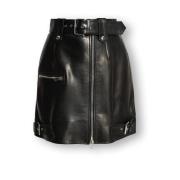 Leren rok Alexander McQueen , Black , Dames