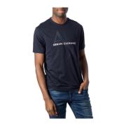 Heren Katoenen T-Shirt voor Lente/Zomer Armani Exchange , Black , Here...
