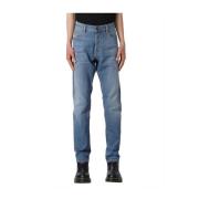 Denim Jeans met Hoge Taille en Taps Toelopende Pijpen Diesel , Blue , ...