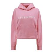 Katoenen Hoodie met Raffelige Onderkant Givenchy , Pink , Dames