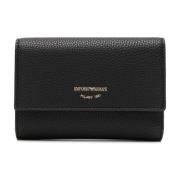 Zwarte Casual Portemonnee met Kaarthouder Emporio Armani , Black , Dam...