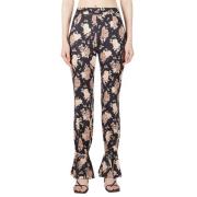 Bloemenprint Jersey Broek Rokh , Black , Dames