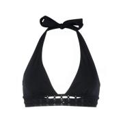 Zwarte Gehaakte Halterneck Bikini Top Ermanno Scervino , Black , Dames