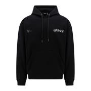Iconisch Geborduurd Katoenen Sweatshirt Versace , Black , Heren