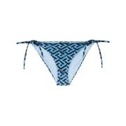 Blauwe Logo Bikinibroekjes met Zijdelingse Striksluiting Versace , Blu...