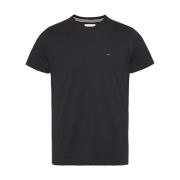 Lente/Zomer Jersey Tee Tommy Jeans , Black , Heren