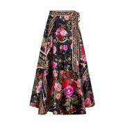 Romantische Gouden Boog Maxi Wikkelrok Camilla , Multicolor , Dames