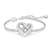 Matrix Hart Wit Rhodium Armband Swarovski , Gray , Dames