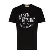 Zwarte Klassieke T-shirts en Polos Maison Kitsuné , Black , Heren