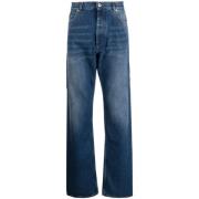 Wijdvallende Straight-Leg Jeans Off White , Blue , Heren