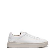 Witte Rubberen Leren Sneakers Crime London , White , Heren