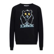Sweatshirt met logo Iceberg , Black , Heren