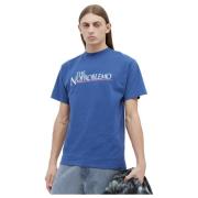 Katoenen Jersey Crewneck T-Shirt Aries , Blue , Heren