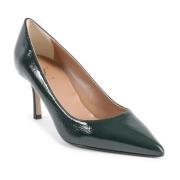 Groene leren pumps met hoge hakken 19v69 Italia , Green , Dames