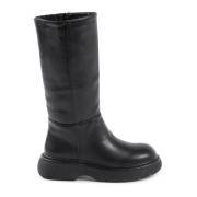 Zwarte korte Hoge Laarzen met 4 cm hak 19v69 Italia , Black , Dames