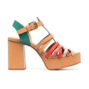 Multicolor Leren Sandalen met Gevlochten Bandjes See by Chloé , Brown ...