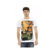 Grafische Print T-Shirt voor Heren Trussardi , White , Heren