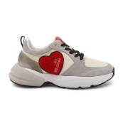 Zwarte Synthetische en Suède Sneakers met 5cm Hak Love Moschino , Whit...