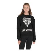 Zwarte Katoenen Sweatshirt Love Moschino , Black , Dames