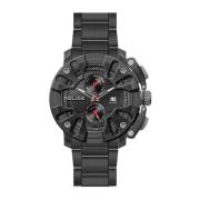 Zwarte Analoge Dual Time Horloge Police , Black , Heren