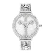 Elegante Analoge Horloge met Strass Steentjes Police , Gray , Dames